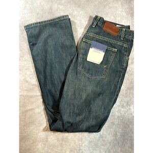 NWT Tommy Hilfiger 36/34 Men's Straight Leg Boot Cut Jeans Dark Wash